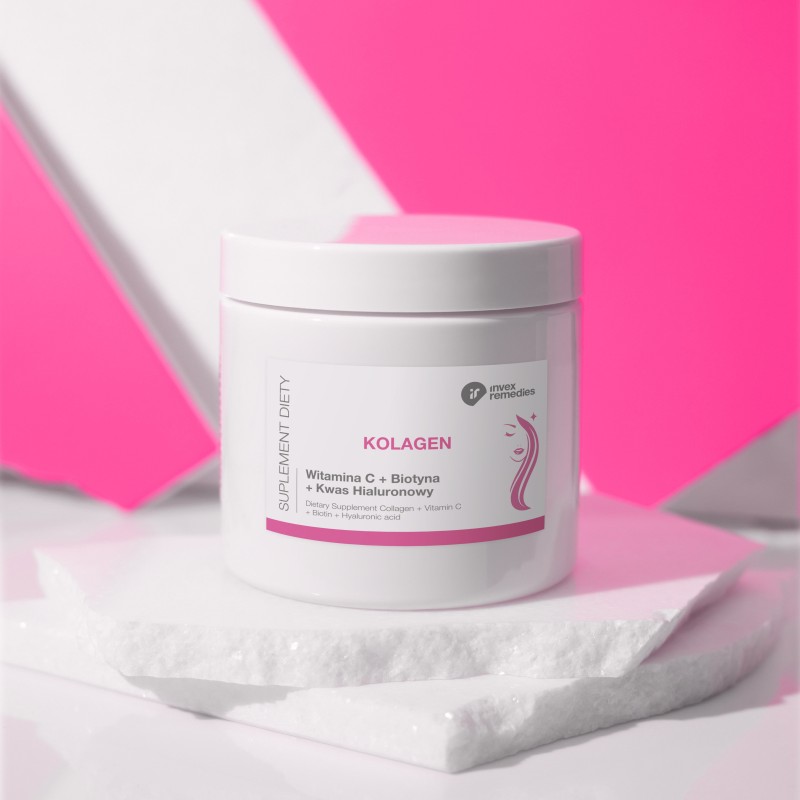Suplement diety Kolagen + Witamina C + Biotyna + Kwas hialuronowy 184 g (30 porcji)