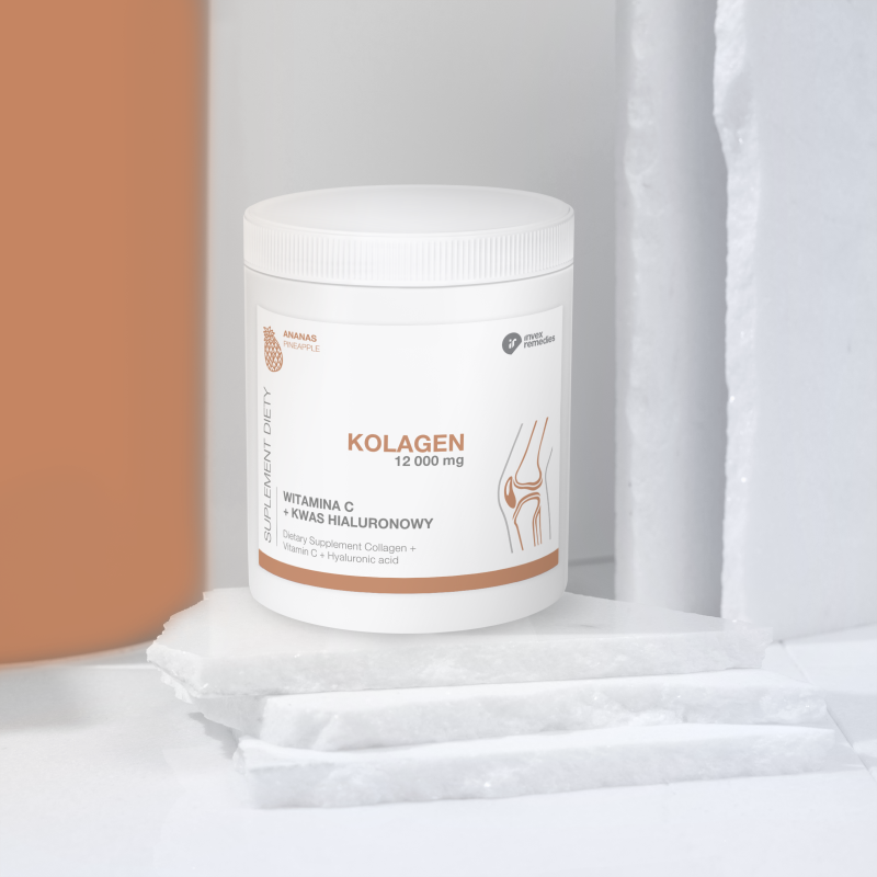 Suplement diety Kolagen 12 000 + Witamina C + Kwas hialuronowy 400 g (30 porcji)